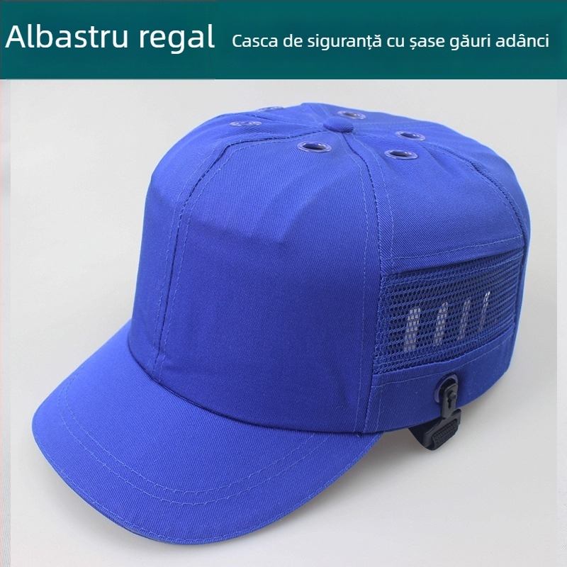 Șapcă de protecție de tip baseball din bumbac, respirabilă și ușoară, cu coroană înaltă și vizieră scurtă, posibilitatea personalizării logo-ului
