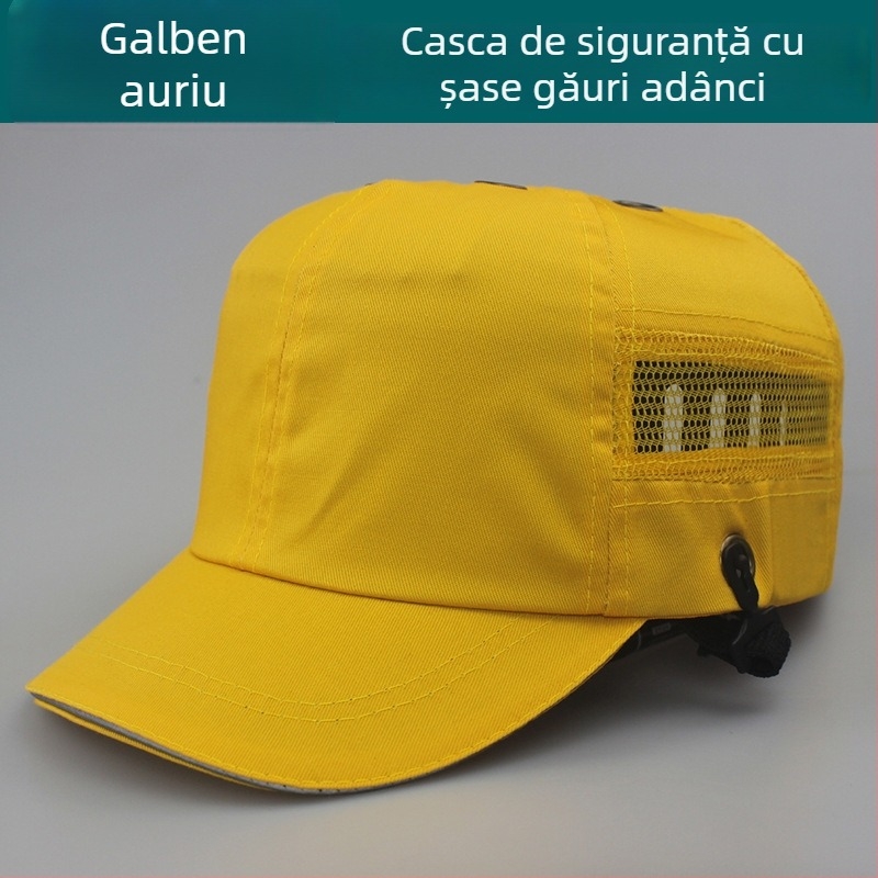 Șapcă de protecție de tip baseball din bumbac, respirabilă și ușoară, cu coroană înaltă și vizieră scurtă, posibilitatea personalizării logo-ului