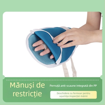 Mănuși de restricție pentru vârstnici imobilizați cu demență — anti-zgârieturi, din bumbac respirabil, modelul 125, pentru mâini, încălzire cu infraroșu