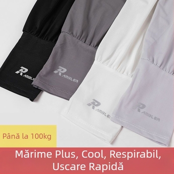 Mâneci pentru brațe pentru bărbați - protecție UV, material Ice Silk (Milk Silk) și poliester, croială lejeră, Primăvara 2023