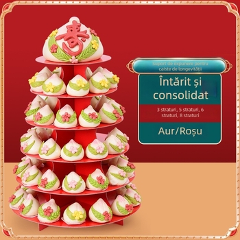 Raft display multi-strat pentru banchet de ziua bătrânilor cu chifle Jiaodong făcute manual și produse tradiționale, stil modern minimalist, Unique, 2023