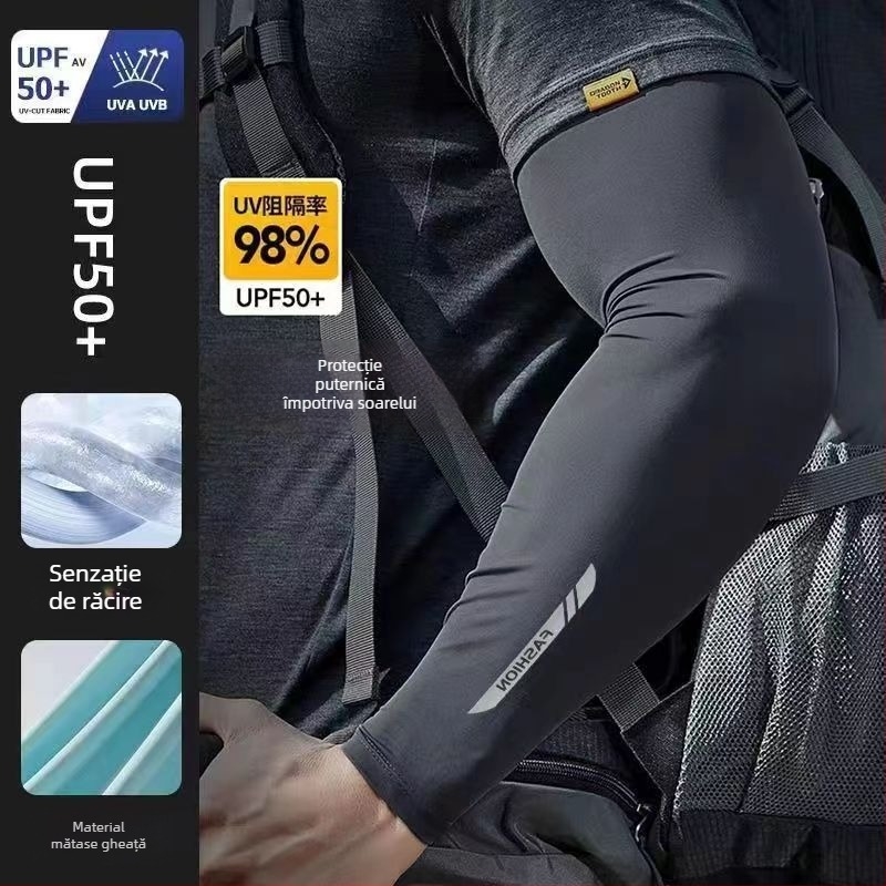 Manșete pentru brațe de vară cu protecție UV, material Ice Silk respirabil, nylon >96%, pentru ciclism și condus