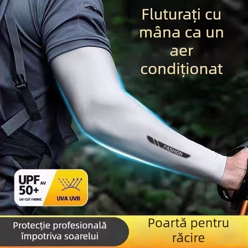 Manșete pentru brațe de vară cu protecție UV, material Ice Silk respirabil, nylon >96%, pentru ciclism și condus