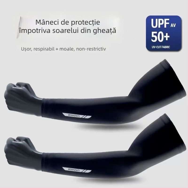 Manșete pentru brațe de vară cu protecție UV, material Ice Silk respirabil, nylon >96%, pentru ciclism și condus