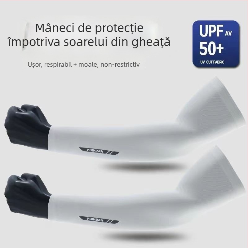 Manșete pentru brațe de vară cu protecție UV, material Ice Silk respirabil, nylon >96%, pentru ciclism și condus