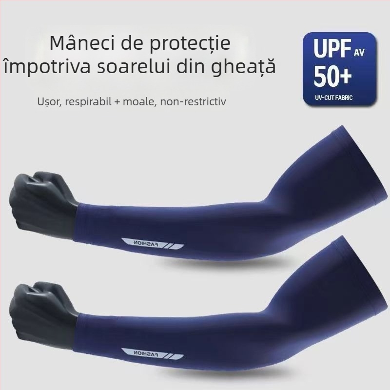Manșete pentru brațe de vară cu protecție UV, material Ice Silk respirabil, nylon >96%, pentru ciclism și condus