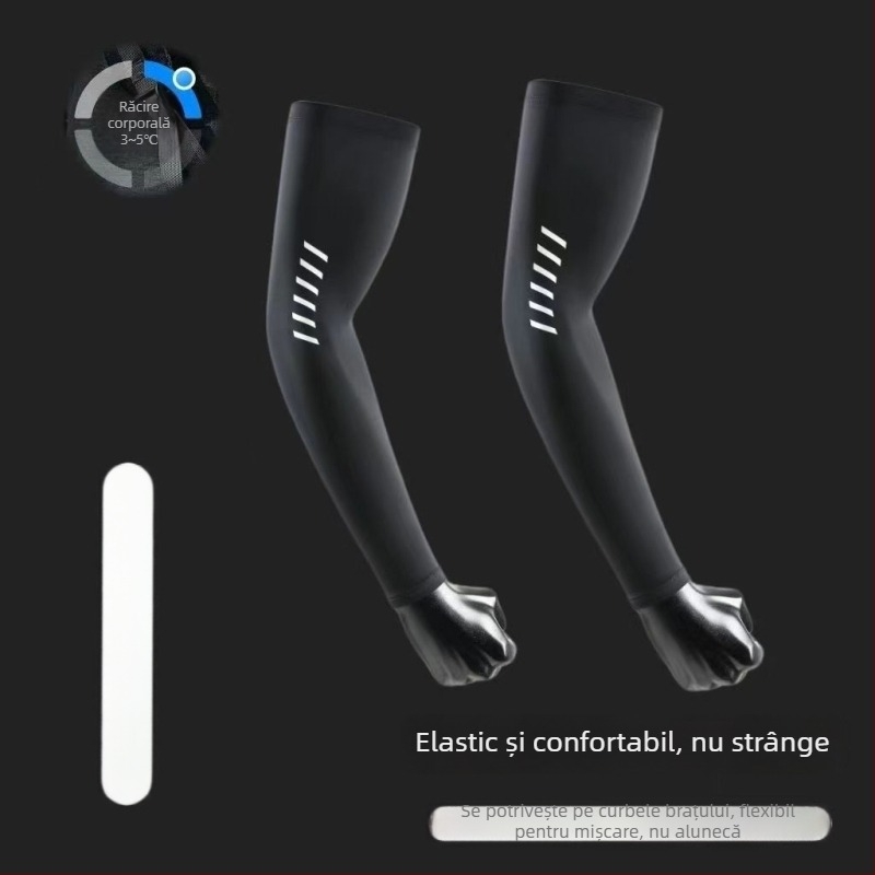 Manșete pentru brațe de vară cu protecție UV, material Ice Silk respirabil, nylon >96%, pentru ciclism și condus