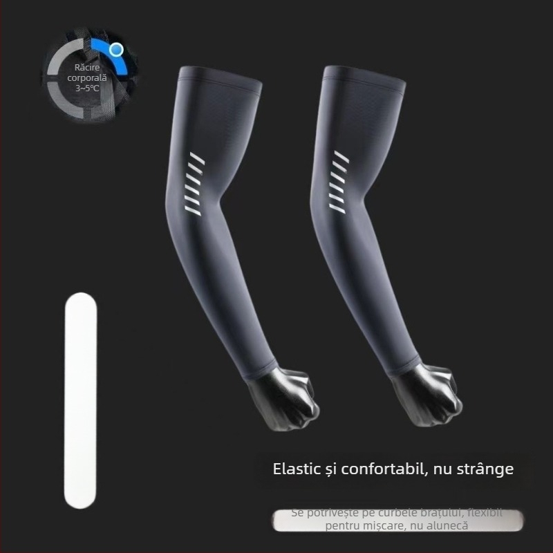 Manșete pentru brațe de vară cu protecție UV, material Ice Silk respirabil, nylon >96%, pentru ciclism și condus