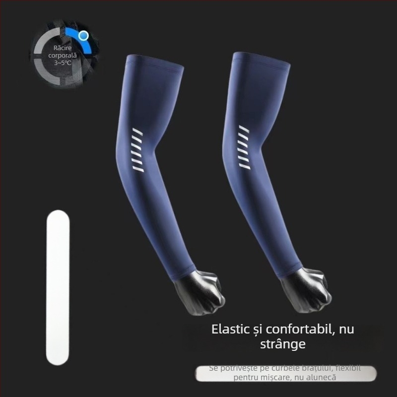 Manșete pentru brațe de vară cu protecție UV, material Ice Silk respirabil, nylon >96%, pentru ciclism și condus