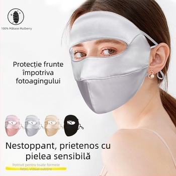 Mulberry Silk 19 Momme – mască pentru față cu acoperire totală, protecție UV, protecție dublă împotriva razelor solare