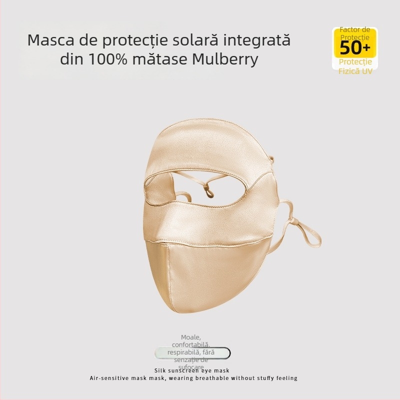 Mulberry Silk 19 Momme – mască pentru față cu acoperire totală, protecție UV, protecție dublă împotriva razelor solare