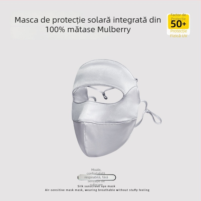 Mulberry Silk 19 Momme – mască pentru față cu acoperire totală, protecție UV, protecție dublă împotriva razelor solare