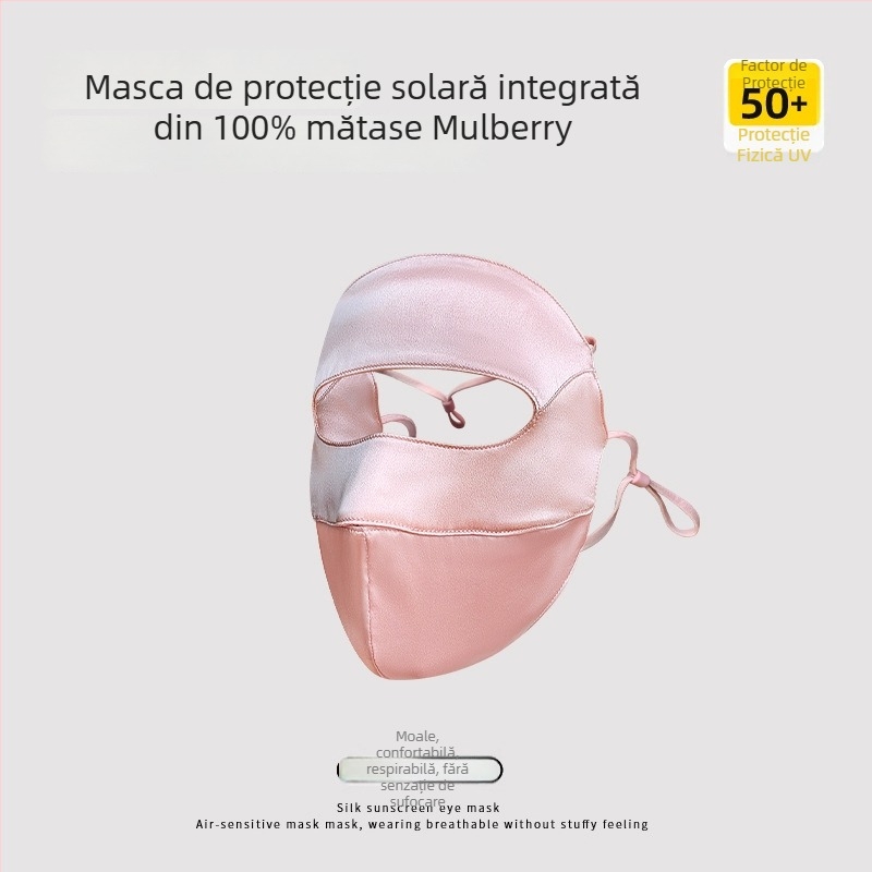 Mulberry Silk 19 Momme – mască pentru față cu acoperire totală, protecție UV, protecție dublă împotriva razelor solare