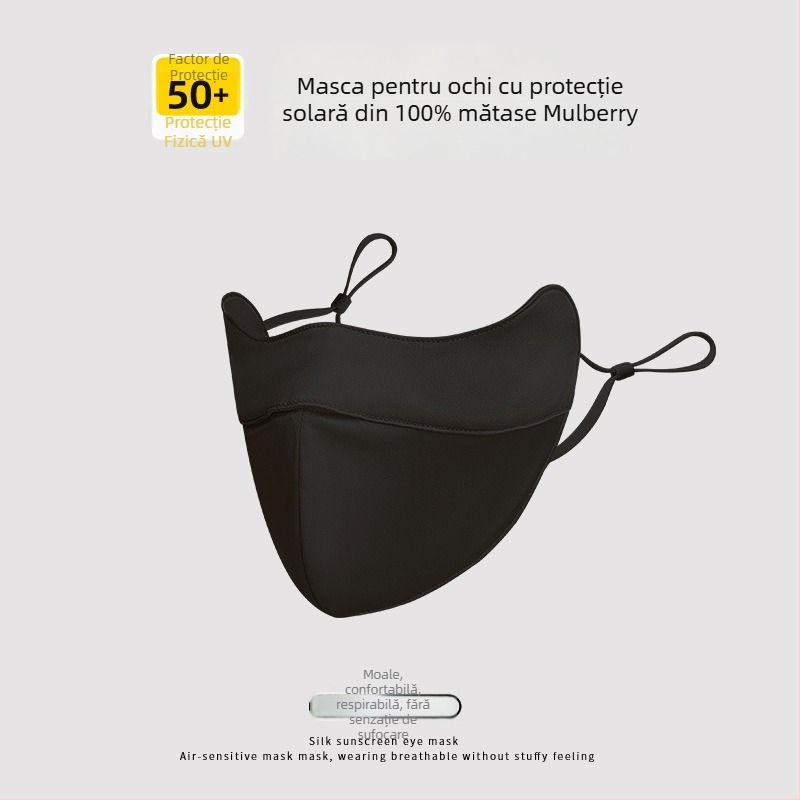 Mulberry Silk 19 Momme – mască pentru față cu acoperire totală, protecție UV, protecție dublă împotriva razelor solare