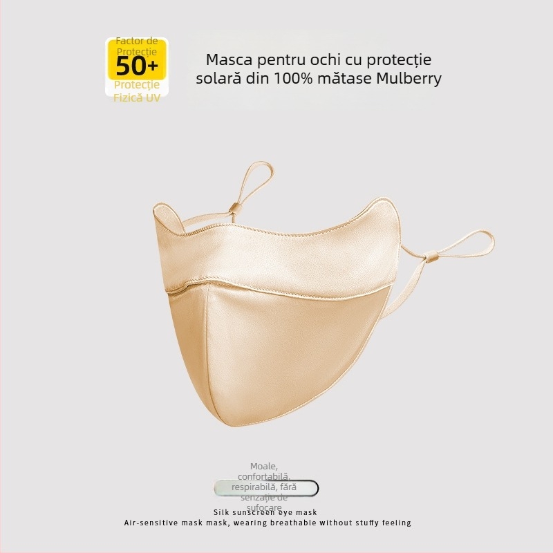 Mulberry Silk 19 Momme – mască pentru față cu acoperire totală, protecție UV, protecție dublă împotriva razelor solare