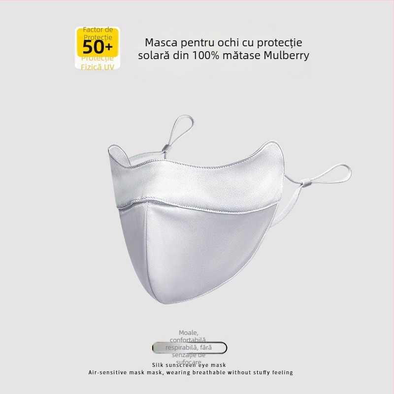 Mulberry Silk 19 Momme – mască pentru față cu acoperire totală, protecție UV, protecție dublă împotriva razelor solare