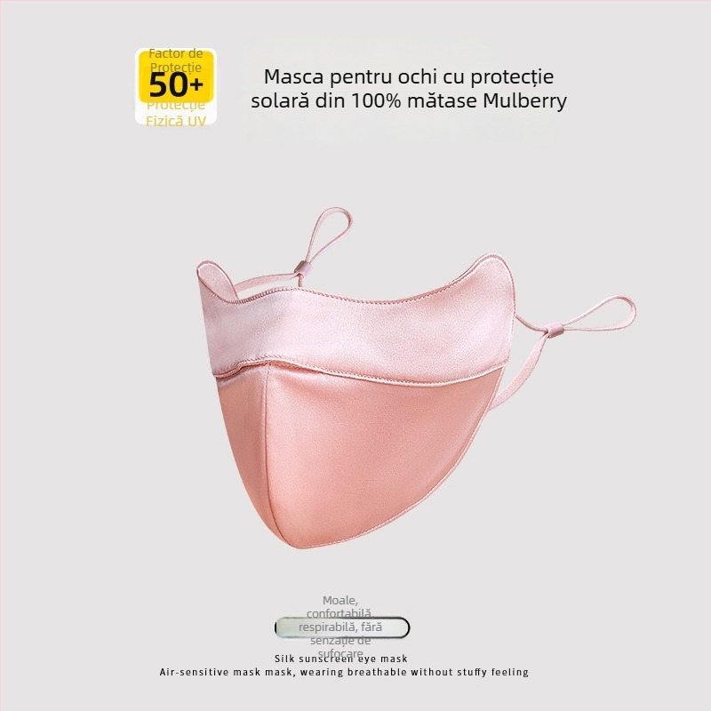 Mulberry Silk 19 Momme – mască pentru față cu acoperire totală, protecție UV, protecție dublă împotriva razelor solare