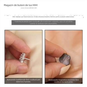 HHH FOR YOU Buton magnetic din scoică naturală pentru îmbrăcăminte – fără cusătură, invizibil, fix, pentru pijamale, tricouri, cămăși, cardiganuri și pulovere