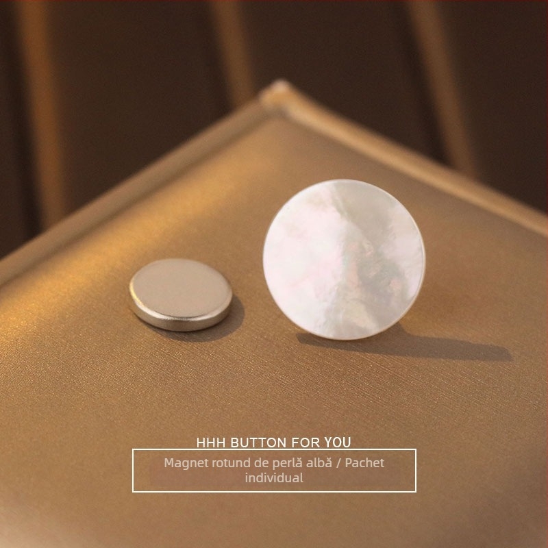 HHH FOR YOU Buton magnetic din scoică naturală pentru îmbrăcăminte – fără cusătură, invizibil, fix, pentru pijamale, tricouri, cămăși, cardiganuri și pulovere