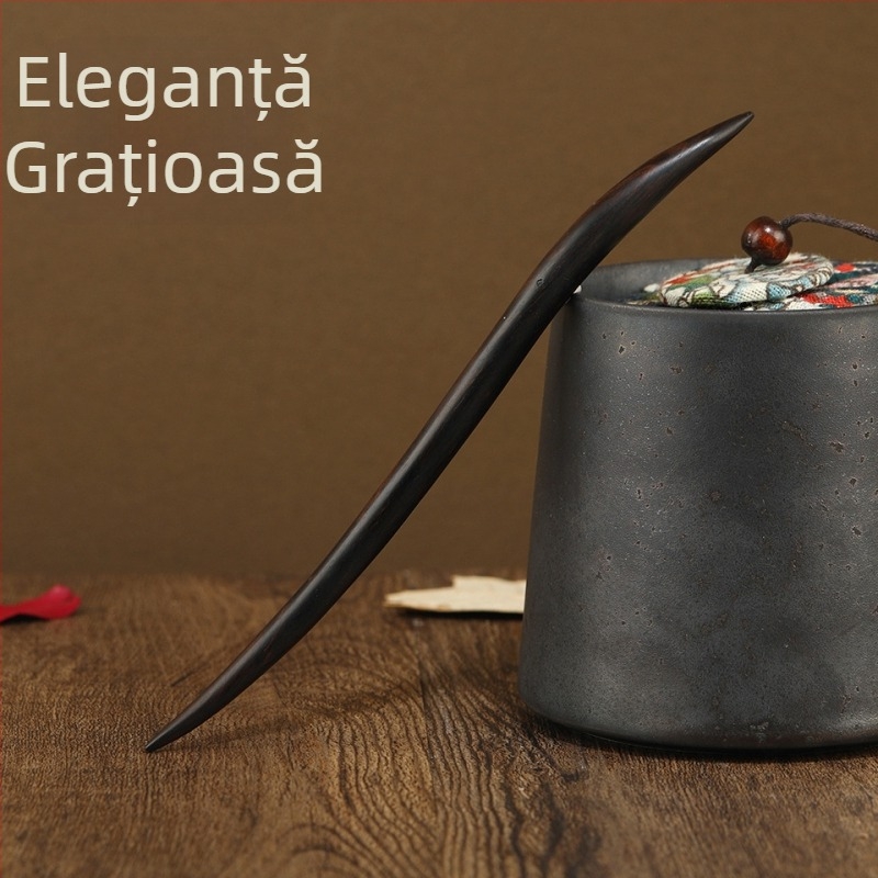 Clamă de păr din lemn, lungă, în stil retro, accesoriu Hanfu cu design geometric, potrivit pentru cadouri (nuntă, zi de naștere, festival)