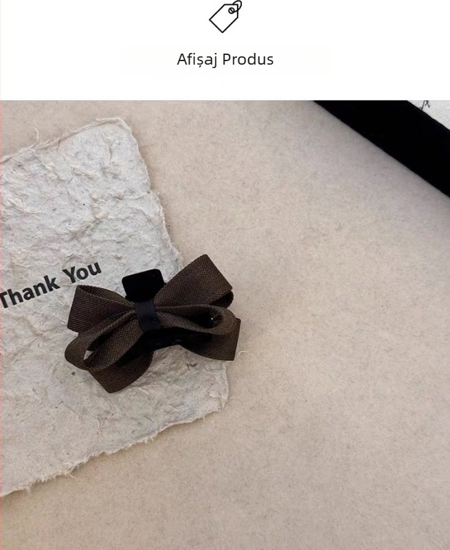 Clip de păr pentru copii cu funda din material textil, clemă cu prindere pentru breton și păr pe lateral, stil japonez/coreean, plastic