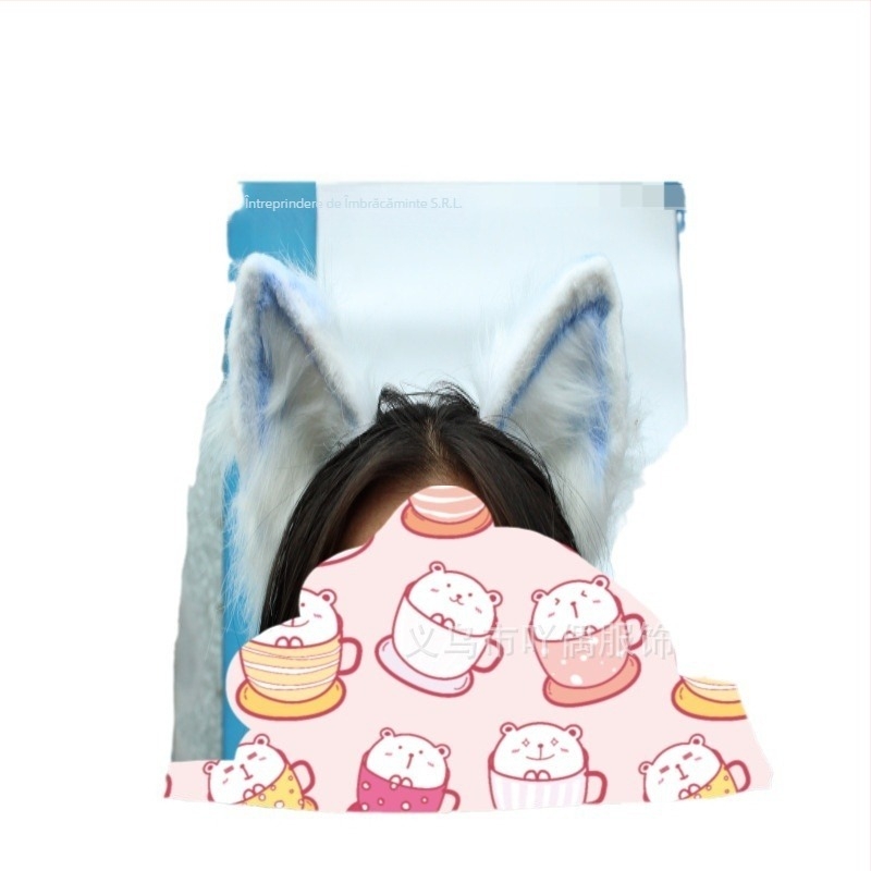 Bandă pentru păr cu urechi de pisică - accesoriu plush Lolita pentru cosplay, pentru copii