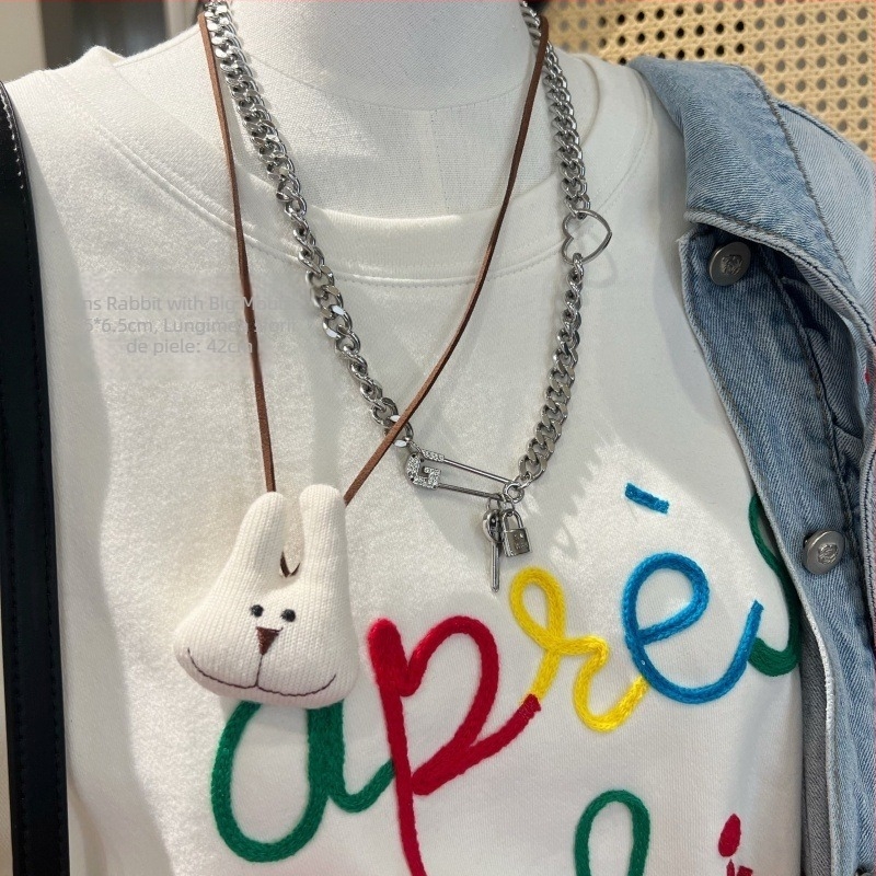 Pandantiv din piele pentru copii pe șnur, design cu animale desenate, colier lung, personalizare disponibilă, ambalaj individual