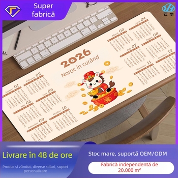 Pad pentru mouse cu calendar – suprafață de birou, anti-derapant, cauciuc natural, imprimare prin transfer termic