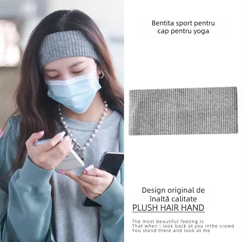 Nuohan Bandă de cap Sport - Design Geometric, Stil Stradal de Vedete, Absorbție a transpirației, Procesare Personalizată