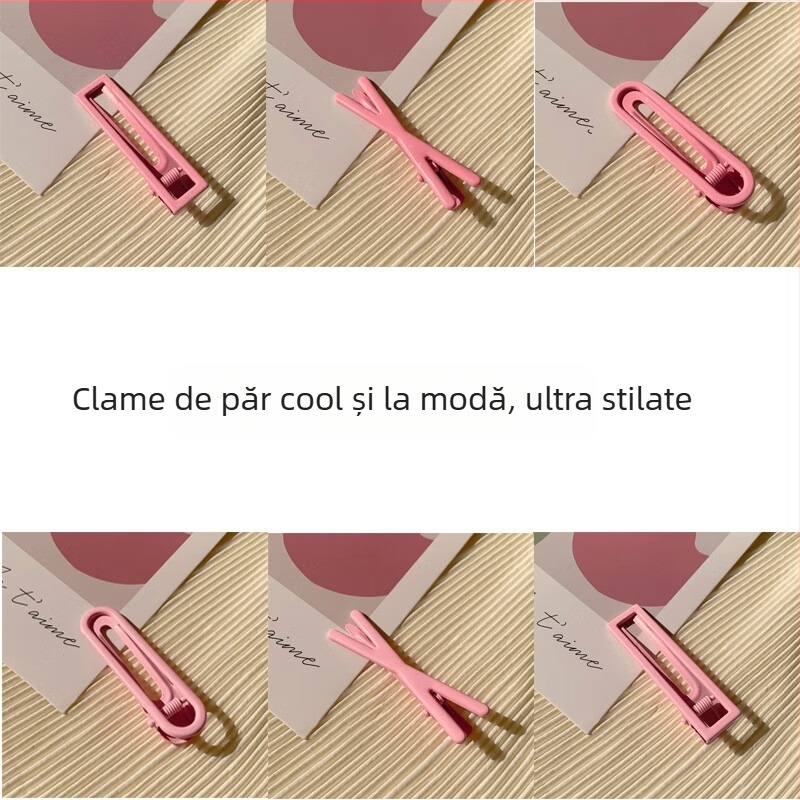 Agrafă de păr cu clip rotativ - Milk flavor blue, origine Jinhua, primăvara 2025, stil proaspăt și dulce, accesoriu pentru cap