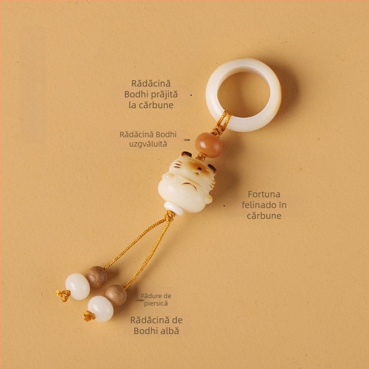 Brățară din mărgele Bodhi cu pandantiv ciucuri - Jingxintang - Primăvara 2025 - Material: Bodhi mărgele