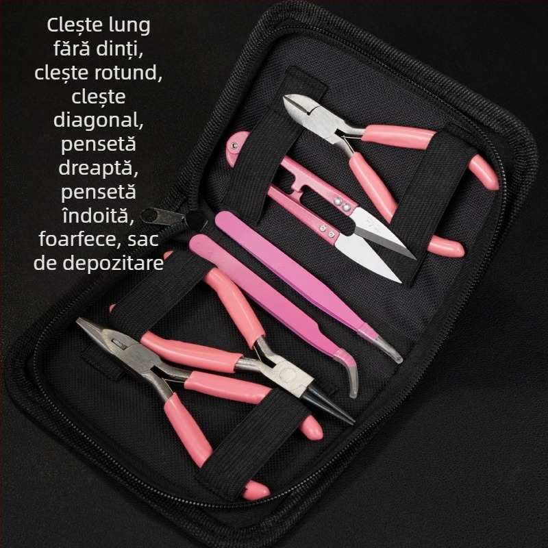 Clește pentru realizarea bijuteriilor pentru cercei, oțel inoxidabil, prelucrare broderie, primăvara 2025