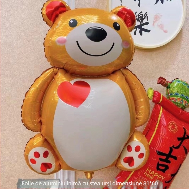 Rucsac din folie de aluminiu, balon decorativ, design ursuleț desen animat