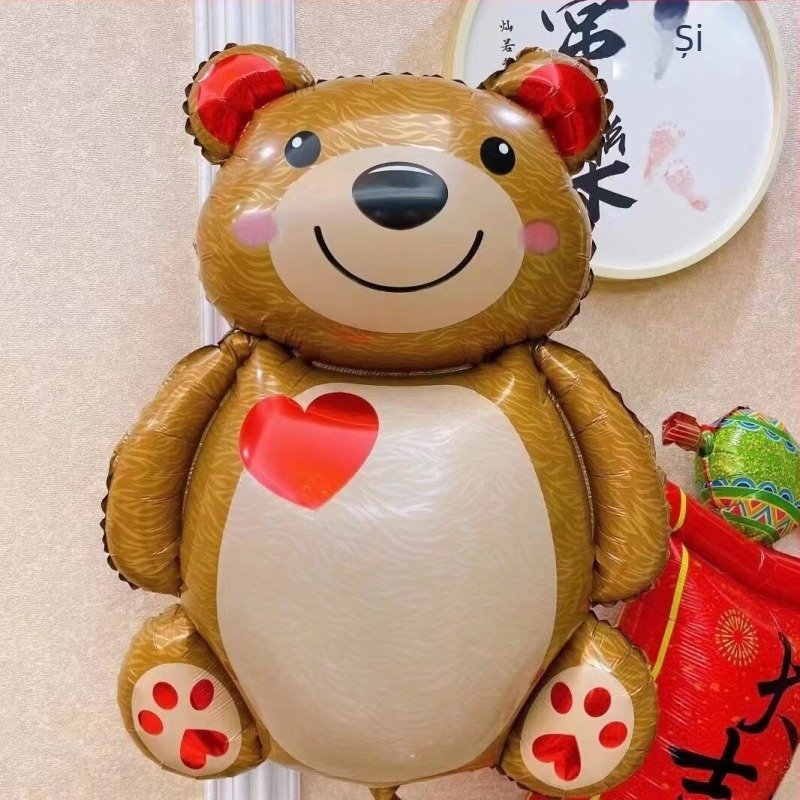 Rucsac din folie de aluminiu, balon decorativ, design ursuleț desen animat