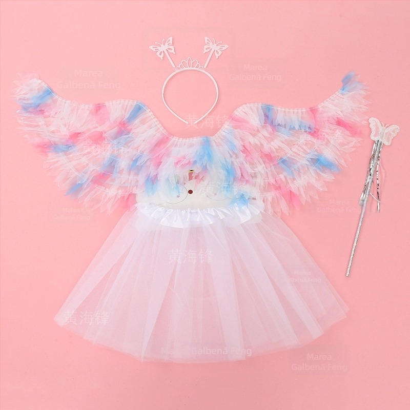 Aripi de înger pentru copii – set de patru piese pentru fete, recuzită de scenă, accesoriu de costum