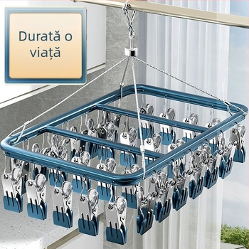 Clip de uscare – Clip pentru șosete din aliaj de aluminiu, cu elemente din oțel inoxidabil, 50 bucăți, pentru lenjerie, șosete, eșarfe și cravate, brand Heron