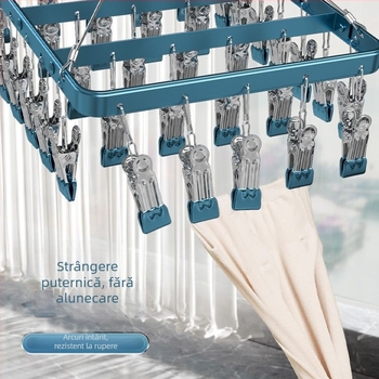 Clip de uscare – Clip pentru șosete din aliaj de aluminiu, cu elemente din oțel inoxidabil, 50 bucăți, pentru lenjerie, șosete, eșarfe și cravate, brand Heron