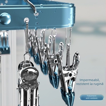 Clip de uscare – Clip pentru șosete din aliaj de aluminiu, cu elemente din oțel inoxidabil, 50 bucăți, pentru lenjerie, șosete, eșarfe și cravate, brand Heron