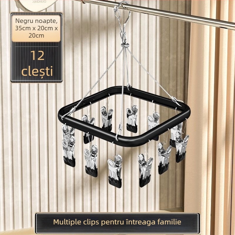 Clip de uscare – Clip pentru șosete din aliaj de aluminiu, cu elemente din oțel inoxidabil, 50 bucăți, pentru lenjerie, șosete, eșarfe și cravate, brand Heron