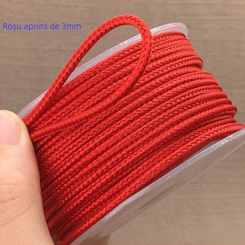 Șnur Ruyi pentru pandant jad, lucrat manual, țesut, cu mărgele