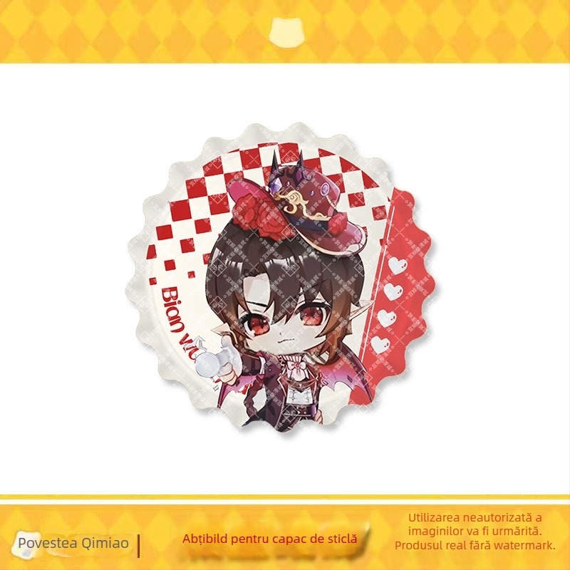 Badj email cu pisică – seria Mirror de la Qimaojun: Xiaojiu, Xiaotian, Wushuang, Skylark, Bat; materiale mixte; ambalaj PP în pungă individuală; anime merchandise