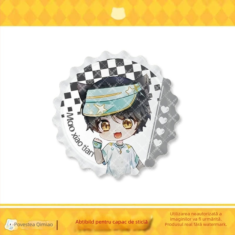 Badj email cu pisică – seria Mirror de la Qimaojun: Xiaojiu, Xiaotian, Wushuang, Skylark, Bat; materiale mixte; ambalaj PP în pungă individuală; anime merchandise