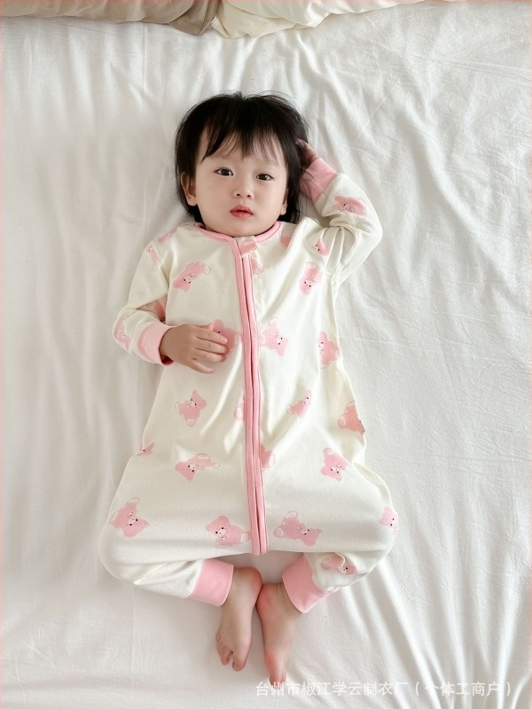 Salopetă de noapte pentru bebeluți, stil coreean, 95% bumbac, material plușat gros, imprimeuri animale, desene animate, litere, flori, pentru 1–3 ani