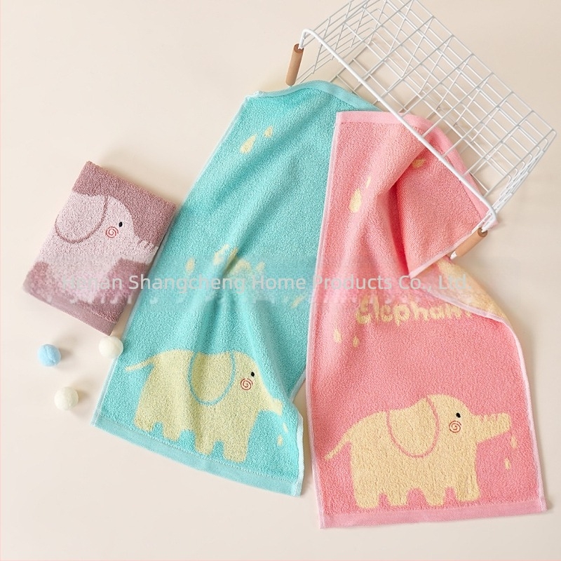 Prosop de față pentru copii cu imprimeu Cartoon Zoo, jacquard – bumbac 100%, fir 32s, țesătură jacquard/plată, 50–80 g, pentru bebeluși și copii