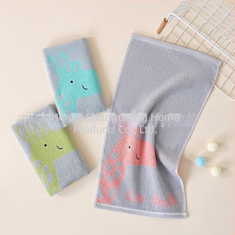 Prosop de față pentru copii cu imprimeu Cartoon Zoo, jacquard – bumbac 100%, fir 32s, țesătură jacquard/plată, 50–80 g, pentru bebeluși și copii