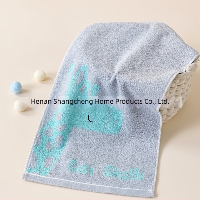 Prosop de față pentru copii cu imprimeu Cartoon Zoo, jacquard – bumbac 100%, fir 32s, țesătură jacquard/plată, 50–80 g, pentru bebeluși și copii