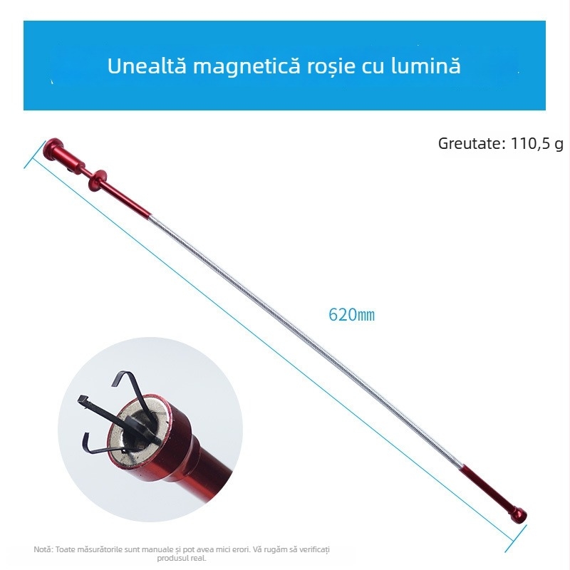 Țeavă magnetică de aspirație – flexibilă, pentru uz casnic, format metric și imperial, set de 1 bucată