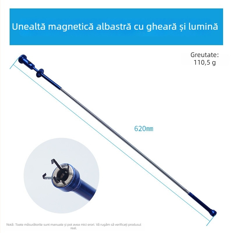 Țeavă magnetică de aspirație – flexibilă, pentru uz casnic, format metric și imperial, set de 1 bucată