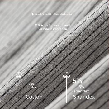 Boxeri pentru bărbați din bumbac, în dungi, tricot respirabil, talie medie, 95–100% bumbac, densitatea țesăturii 40