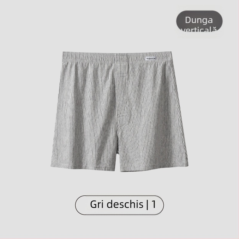 Boxeri pentru bărbați din bumbac, în dungi, tricot respirabil, talie medie, 95–100% bumbac, densitatea țesăturii 40